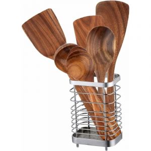 Porte Ustensile Cuisine INOX, Range Couverts Ustensiles Support, Organisateur sur Plan à Poser, Rangement et Organisation des Accessoires de