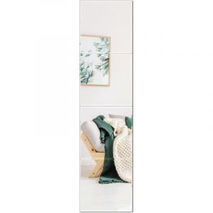 30cm x 30cm x 1.5mm Miroir Autocollant Ultra-Mince en Verre, Lot de 4 Miroirs Murals Adhesifs, Miroir avec Haute D&eacute;finition et Antid&eacute;flagrant