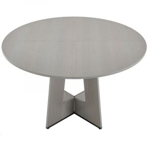Mophorn - Table à manger ronde, 120 cm, table de salle à manger en bois pour 2 à 4 personnes, mobilier circulaire rustique avec pieds en bois épais,