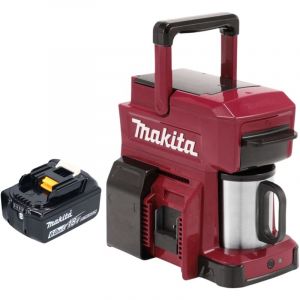 Dcm 501 gar Cafeti&egrave;re sans fil 12 v maxi / 18 v rouge + 1x batterie 6,0 Ah - sans chargeur - Makita