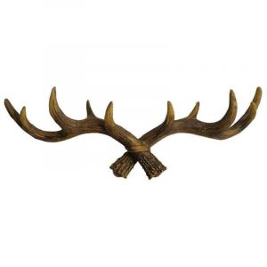 Pat&egrave;re murale crochet porte-manteau en bois de cerf 49 cm d&eacute;coration int&eacute;rieure.