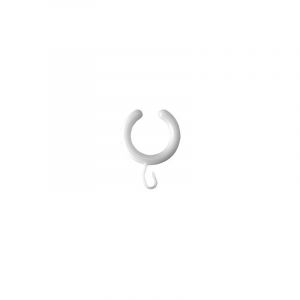 ASW - anneau de rideau de douche 189010 &oslash; 32 mm, ouvert en haut, plastique blanc