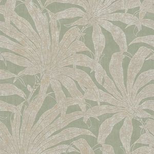 Profhome - Papier peint nature 395012 papier peint intissé texturé au design de jungle et des accents métalliques vert or argent blanc 5,33 m2
