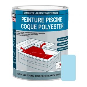 Peinture piscine coque polyester, b&eacute;ton, peinture piscine polyur&eacute;thane &eacute;tanche et souple, haut de gamme PROCOM ABDEEE 3 Kg