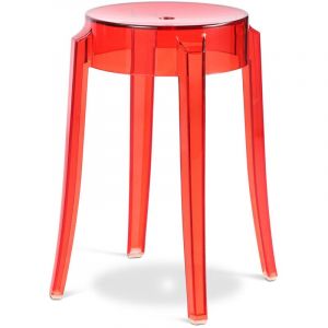 Tabouret de Bar Design Transparent - 47cm - Victoria Queen Rouge