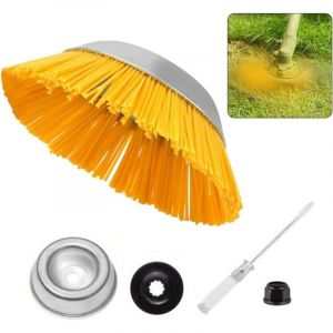 Brosse Desherbage Debroussailleuse, 8 Pouces Brosse D&eacute;broussailleuse de Mauvaises Herbes, Tete Brosse D&eacute;sherbage en Nylon, Brosse &agrave; D&eacute;sherber Ronde