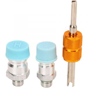 Kit de noyau de Valve de climatisation, 3 pièces, capuchon de Valve, Kit de joint de système AC pour siège de compresseur AC de voiture 508