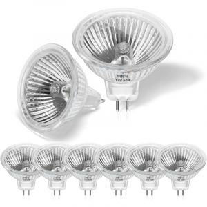 Lablanc - Pack de 8 Ampoule Halogene 50w 12v MR16,Spot Halogene GU5.3 Dimmable Blanc Chaud 2800K,2 Broches Ampoules Halogène Couvercle en Verre Pour