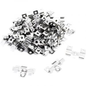 Tuserxln - 100 Clips en Acier fin &ndash; 40 x 24 x 8 mm &ndash; Hauteur de serrage 8 mm &ndash; Montage des planchers lames dalles terrasse, fixation invisible