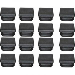 Bouchon Plastique 40x40mm Embout Tube Carre Noir Plastique Embout Bouchons D'obturation pour Pieds de Meuble Trampoline 16PCS