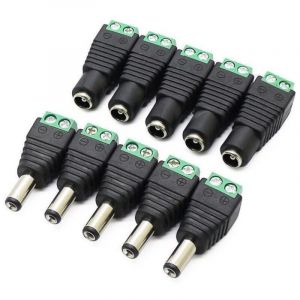 10Pcs DC d'alimentation Connecteur M&acirc;le/Femelle Fiche 12V Prise Jack Adaptateurs, pour Prise pour cam&eacute;ra de vid&eacute;osurveillance DVR Syst&egrave;me de s&eacute;curit&eacute;