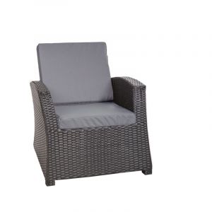 Coussins de chaise en résine tressée 56x52x7cm Lot de 4 coussins de chaise rotin, Coussin de fauteuil de jardin Gris, Coussin dossier extérieur