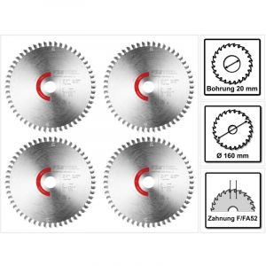 Festool - stratifi&eacute;/HPL hw 160 x 1,8 x 20 TF52 Lame de scie circulaire 4x (205554) pour scies plongeantes ts 55 f, tsc 55 k & scies circulaires