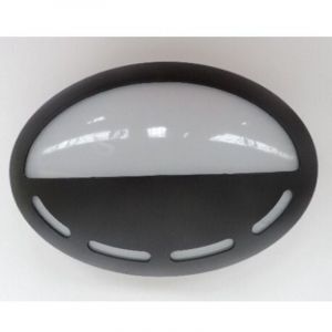 Hublot ext&eacute;rieur LED 7W ovale 290X200mmn demi visi&egrave;re ajour&eacute;e plastique noir lumi&egrave;re 4000K 230V IK08 IP66 DOLIGHT 2907-BJN