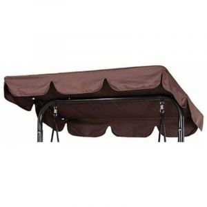 Toile de rechange imperm&eacute;able pour balancelle de jardin 210D, protection solaire et UV pour fauteuil &agrave; bascule (Caf&eacute;, 195&times;125&times;15 cm) - Trois places