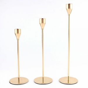 3 Pcs Chandelier, Bougeoir Dor&eacute; Convient aux Bougies &eacute;paisses de 3/4 Pouces et Bougies LED, Bougeoir pour Bougie Conique pour d&eacute;cor, Mariage, d&icirc;ner