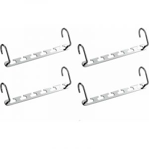 Lot de 4 Cintre Gain de Place Inox, Cintres Multiples Porte Manteaux, Cintre Multifonction pour Rangement Dressing,V&ecirc;tement, Organisation de