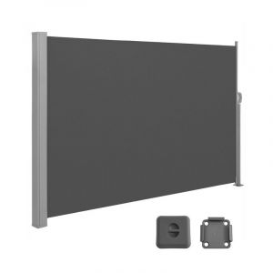 Paravent ext&eacute;rieur 200 x 400 cm (H x L), Store lat&eacute;ral Brise-vue Paravent retractable - Gris Anthracite GSA204G02