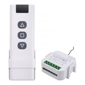 Interrupteur de Rideau Aveugle Tuya Smart Life WiFi 433Mhz avec TéLéCommande pour Commande Volet Roulant éLectrique, 1RC 1RE