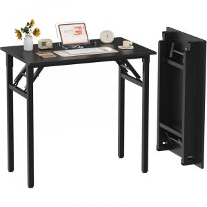 Haloyo - Bureau d'Ordinateur Informatique Pliante, Bureau table meuble, Table d'étude/à dîner Pliable pour Maison/Bureau, 80x50x76cm, noir