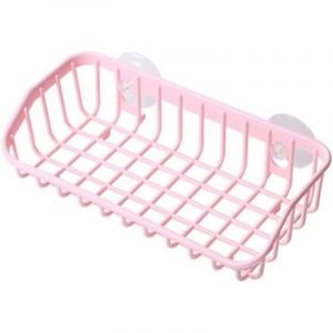 &Eacute;gouttoir multifonction rose &agrave; suspendre, &eacute;tag&egrave;re de rangement &agrave; ventouse, porte-&eacute;ponge pour accessoires de cuisine, &eacute;tag&egrave;re, support &agrave; vaisselle