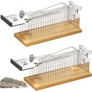 2 Pi&egrave;ces piege a Rat Cage r&eacute;utilisable, pi&egrave;ge &agrave; Souris Vivante Sensibilit&eacute; Ajustable, nasse a Rats sans Tuer, Efficace Attrape Rat pour Garage,