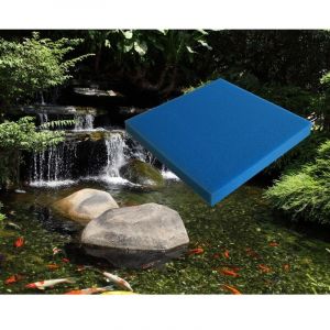 Le Poisson Qui Jardine - Mousse Bleue : 50 x 50 x 10 alv&eacute;olage fin pour bassin et aquariums 30 ppi