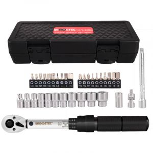 Cl&eacute; dynamom&eacute;trique 1/4' 2-20Nm &ndash; Acier chrome-vanadium &ndash; Pr&eacute;cision &plusmn;3% &ndash; Douilles hexagonales 4-14mm &ndash; Embouts H2-H10, T20-T45, PH1-PH3 &ndash; Owsoo