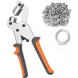 Alovez - Pince &agrave; Oeillets pour B&acirc;ches et Tissus - Pince &agrave; Oeillets Professionnelle avec 500 Oeillets (&oslash; 10mm)