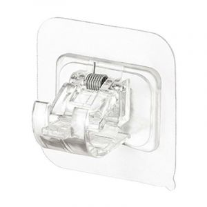Crea - Support de tringle &agrave; rideau, crochet de tringle &agrave; rideau auto-adh&eacute;sif, support de tringle &agrave; rideau transparent 4 pi&egrave;ces