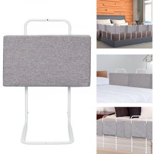 Hengda - swanew Barrière de lit réglable en hauteur 60 cm Anti-chute Tube en acierPour lit d'enfant lit de parent Gris