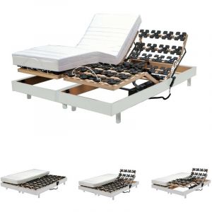 Le Quai Des Affaires - Ensemble 2 sommiers relaxation électrique flexpalace 80x200 / Blanc/ 200x156x33
