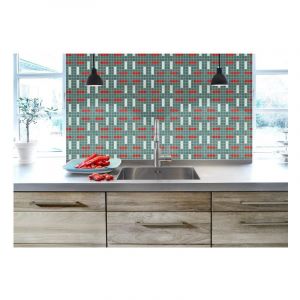 Mosa&iuml;que 2,5x2,5cm motif g&eacute;om&eacute;trique Palm Springs Anza Brillant / Poli boite de 2 m2 - Mosa&iuml;que 2,5x2,5 cm Bleu Canard - bo&icirc;te de 2 m2 - Mosa&iuml;que 2,5