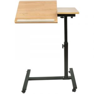 Bureau debout à 4 roulettes,réglable en hauteur Haloyo table pour ordinateur portable,table haute mobile,table de lit pour salon,60 x 34,5 x