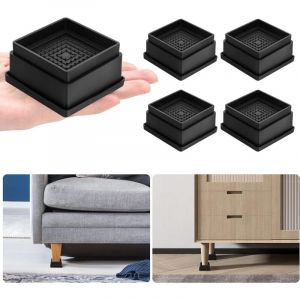 4 Pièces Rehausseur Meuble,1 Pouces Pied de Lit Reglable en Hauteur,Cadre de Lit Carré Empilable,Antidérapant,Rehausseur de Lit Convient Aux Tables