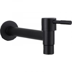 Robinet de piscine à vadrouille, robinet mural noir, robinet mural, robinet d'eau froide, lavabo de salle de bain, balcon long (noir)-robinet lavabo
