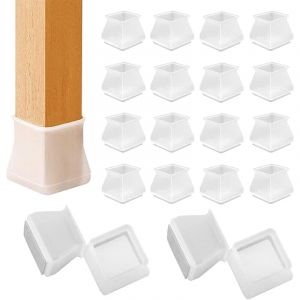 Ymyny - Lot de 16 embouts de chaise en silicone 35-40 mm, embouts de coussinets en silicone, coussinets de protection de chaise carrés, embouts de