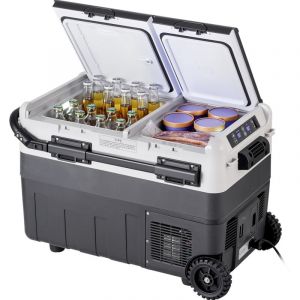 Mophorn Réfrigérateur de voiture portable, 12 volts, 50 L / 52,8 QT, congélateur à double zone, réglable de -4 ℉ à 68 ℉, refroidisseur à compresseur