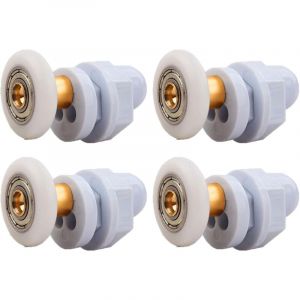 Roulettes Porte de Douche, 4 Pièces Roulette Porte Coulissante Douche en Laiton, Roulette Porte Coulissante, pour Remplacement de Douche Coulissante