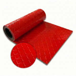 Rev&ecirc;tement sol PVC Quadra, Rouge, 110 x 500 cm