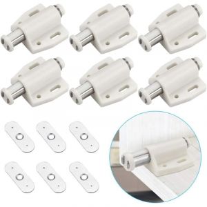 6 PCS Loqueteau Magn&eacute;tique &agrave; Pression Loquet Aimant&eacute; en Plastique Loquet Magn&eacute;tique &agrave; Fermeture Douce pour Porte Cabinet Tiroir Placard Coulissante