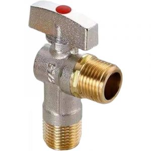 Robinet d'arr&ecirc;t d'angle en laiton, robinet de plomberie, robinet triangulaire, robinet d'arr&ecirc;t d'angle pour salle de bain, toilettes, lavabo &ndash; Rouge