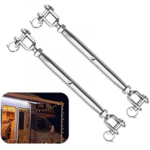 PUCIO c&acirc;ble tendeur inox 2pcs M6 ridoir tendeur d'auvent, tendeur inox, tendeur de corde, tendeur de c&acirc;ble ridoir vis de ridage fourche pour voilier,