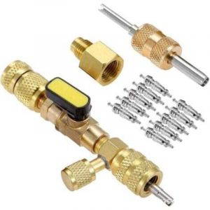 Extracteur/installateur de noyau de valve – Vanne d'isolement en laiton sae 1/4 et 5/16 (R12 R22 R410A)
