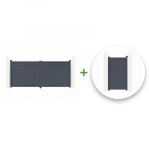 Pack portail battant CARPATIA 350x180cm + Portillon CARPATIA 100x180cm