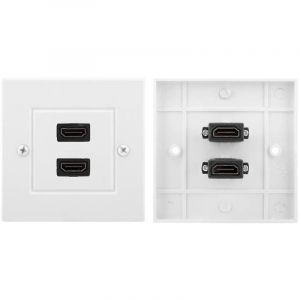 Panneau de plaque murale murale Dual Port HDMI Plaque murale de plaque frontale Plaque murale Prise de courant HDMI Prise Prise de sortie d&eacute;corative
