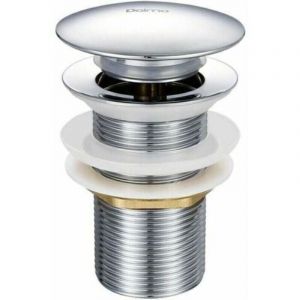 Bonde de Lavabo Pop-up sans Trop-Plein en Laiton Chrom&eacute; G 1-1/4, &Eacute;quip&eacute;e d'un Syst&egrave;me d'Ouverture et de Fermeture Facile &agrave; Bouton-Poussoir