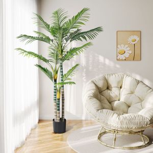 Yoleo - Plante Artificielle Palmier - 180cm - Fausse Plante Interieur Exterieur en Pot Plastique Salon Balcon Chambre Bureau Verte D&eacute;co