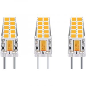 3-PCS 3W 12V G6.35 LED Ampoule Culot T3 / T4 / T5 G6.35 / GY6.35 Base Blanc chaud 3000K Remplacement de 30W Ampoule Halog&egrave;ne pour l&rsquo;&Eacute;clairage