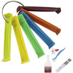 Ensemble de 6 peignes &agrave; ailettes color&eacute;s pour radiateur, peigne &agrave; ailettes, lisseur, anneau de poign&eacute;e, 12 espacements d'ailettes diff&eacute;rents